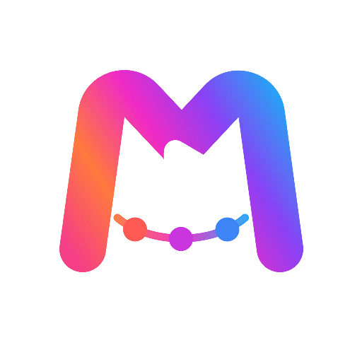 Mark with a face, waving hello — Logo