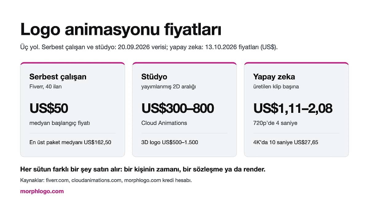 Logo Animasyonu Fiyatları 2026: Serbest Çalışan, Ajans ya da Yapay Zeka Logo Animasyonu Fiyatları 2026: Serbest Çalışan, Ajans ya da Yapay Zeka