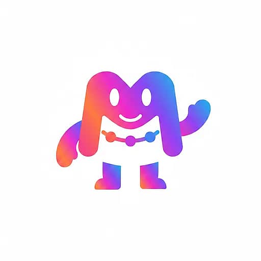 Mark with a face, waving hello — Character