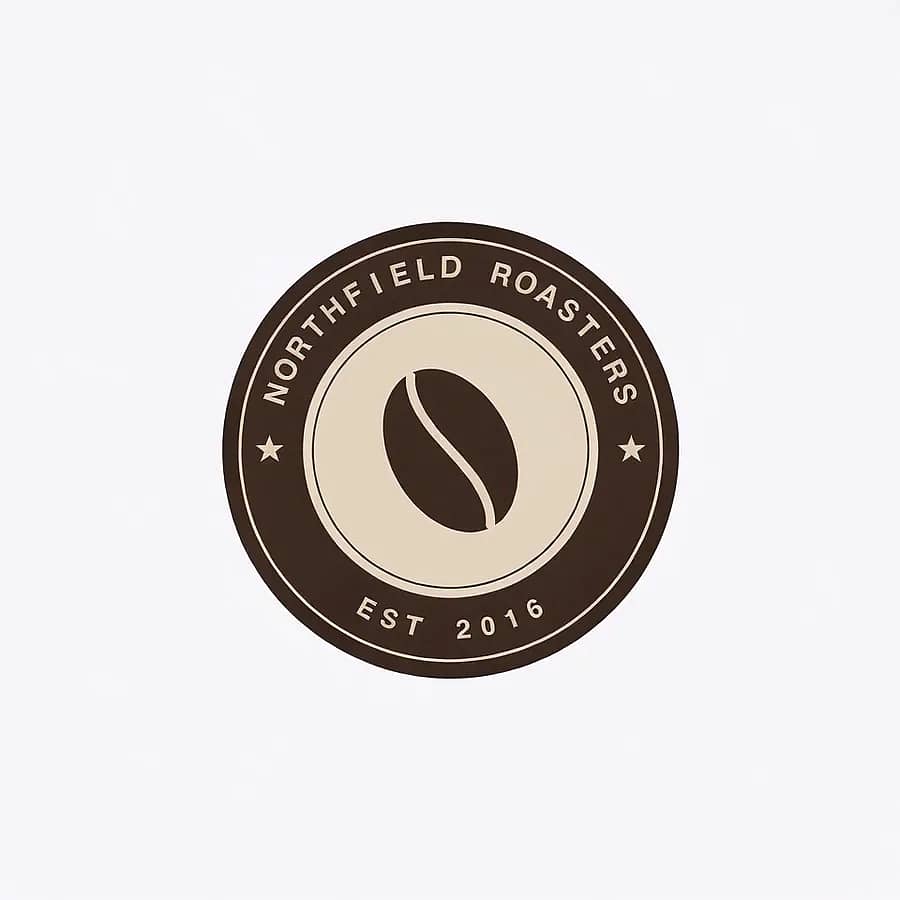 Ejemplo real generado con MorphLogo: un logo de insignia con el estilo Ráfaga glitch