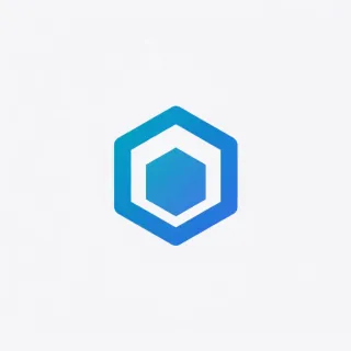 Hologramm auf einem Sechseck-Logo — Halox-Sechseck-Logo, eine fiktive Marke